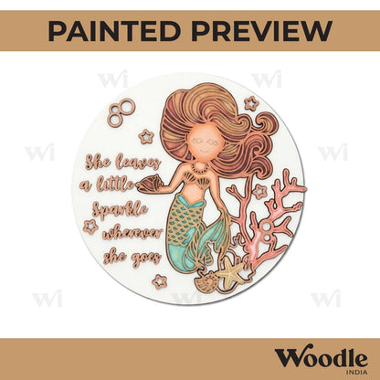 Mermaid Quote Nameplate MDF Design 1