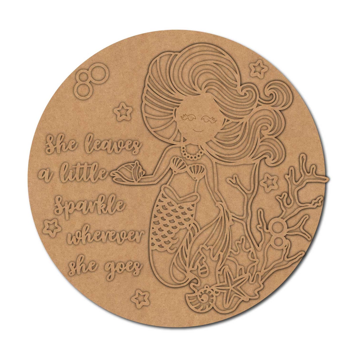 Mermaid Quote Nameplate MDF Design 1