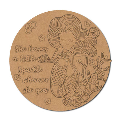 Mermaid Quote Nameplate MDF Design 1
