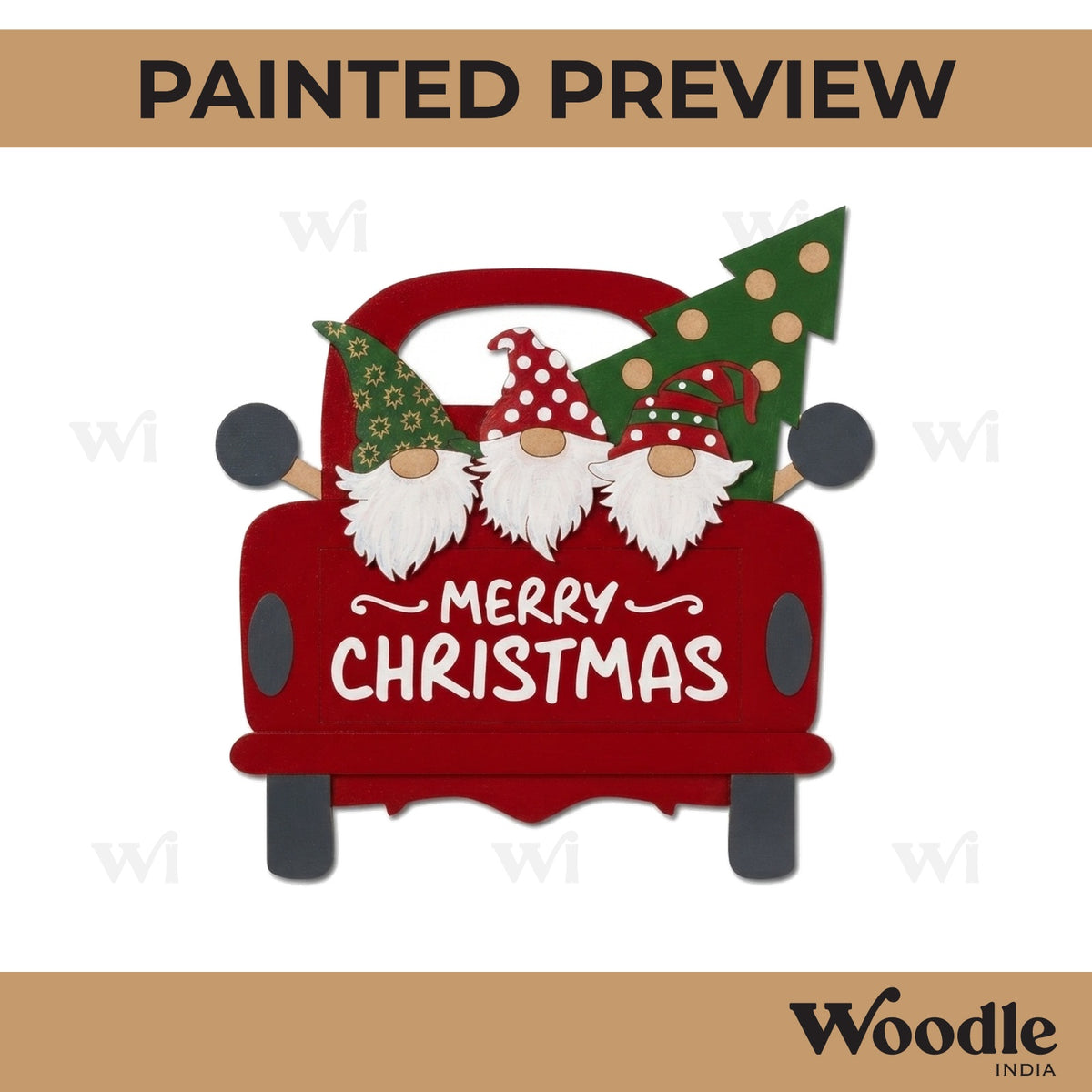 Merry Christmas Car Pre Marked MDF Design 1