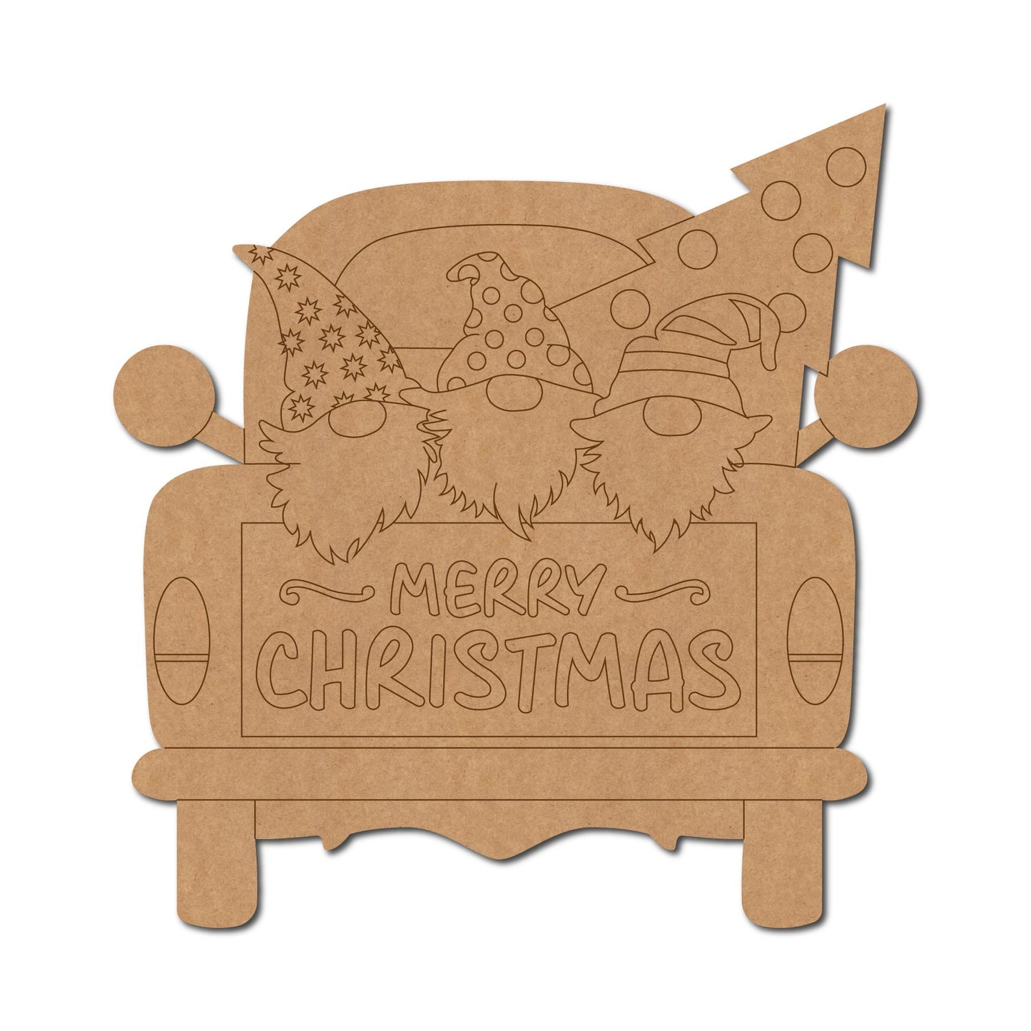 Merry Christmas Car Pre Marked MDF Design 1