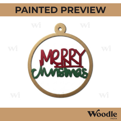 Merry Christmas Ornament Cutout MDF Design 1