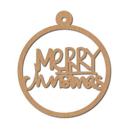 Merry Christmas Ornament Cutout MDF Design 1