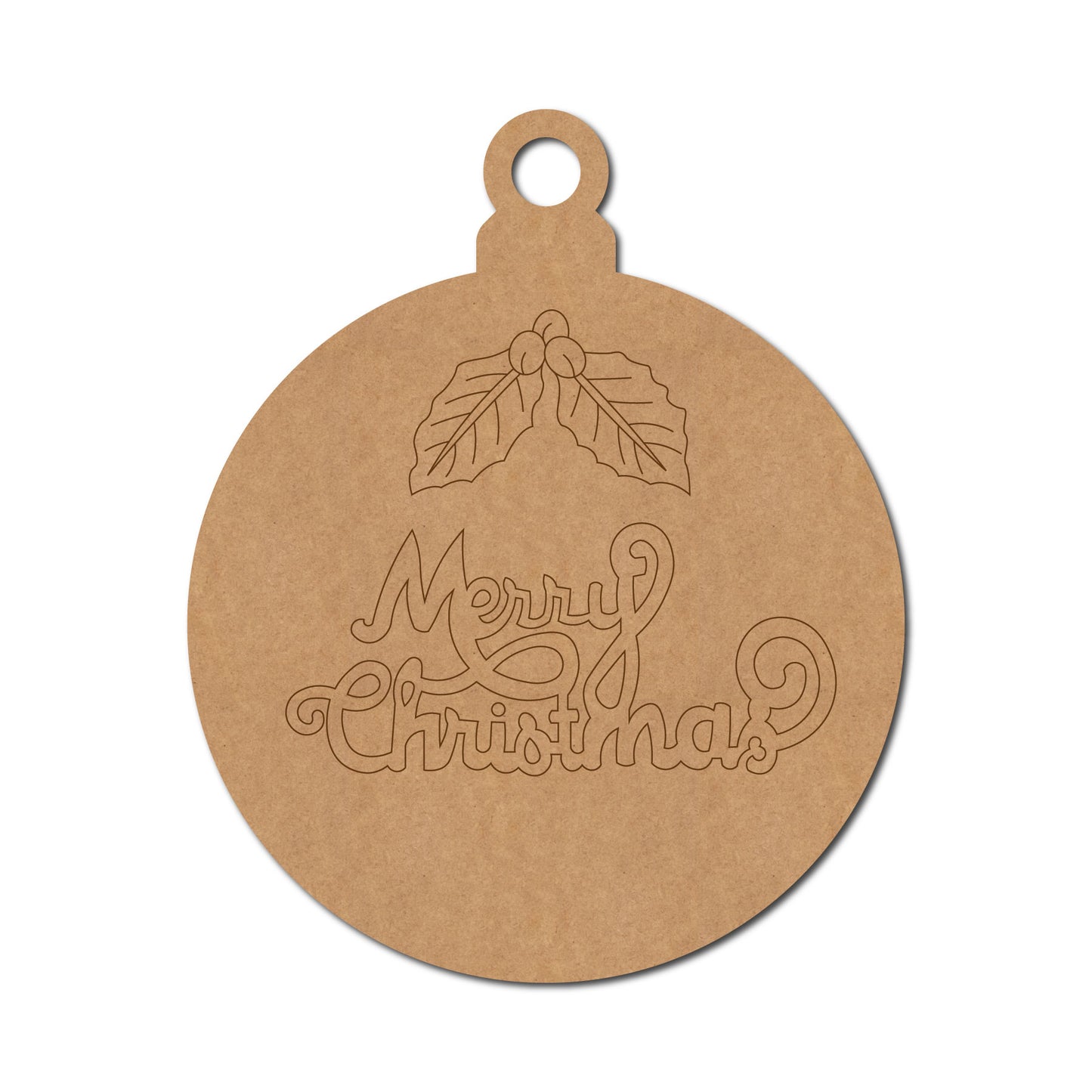 Merry Christmas Ornament Pre Marked MDF Design 1