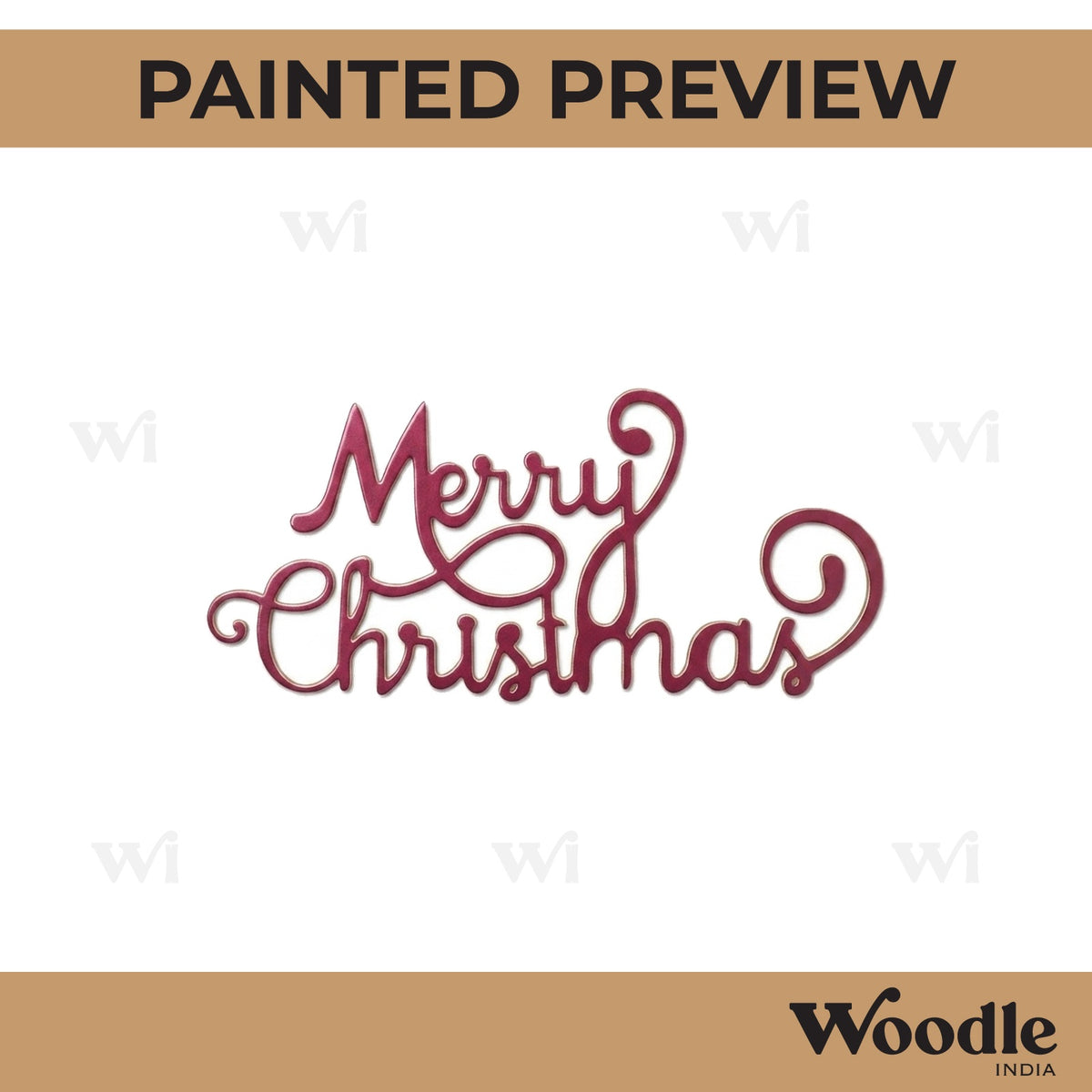 Merry Christmas Text Cutout MDF Design 1