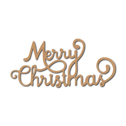 Merry Christmas Text Cutout MDF Design 1