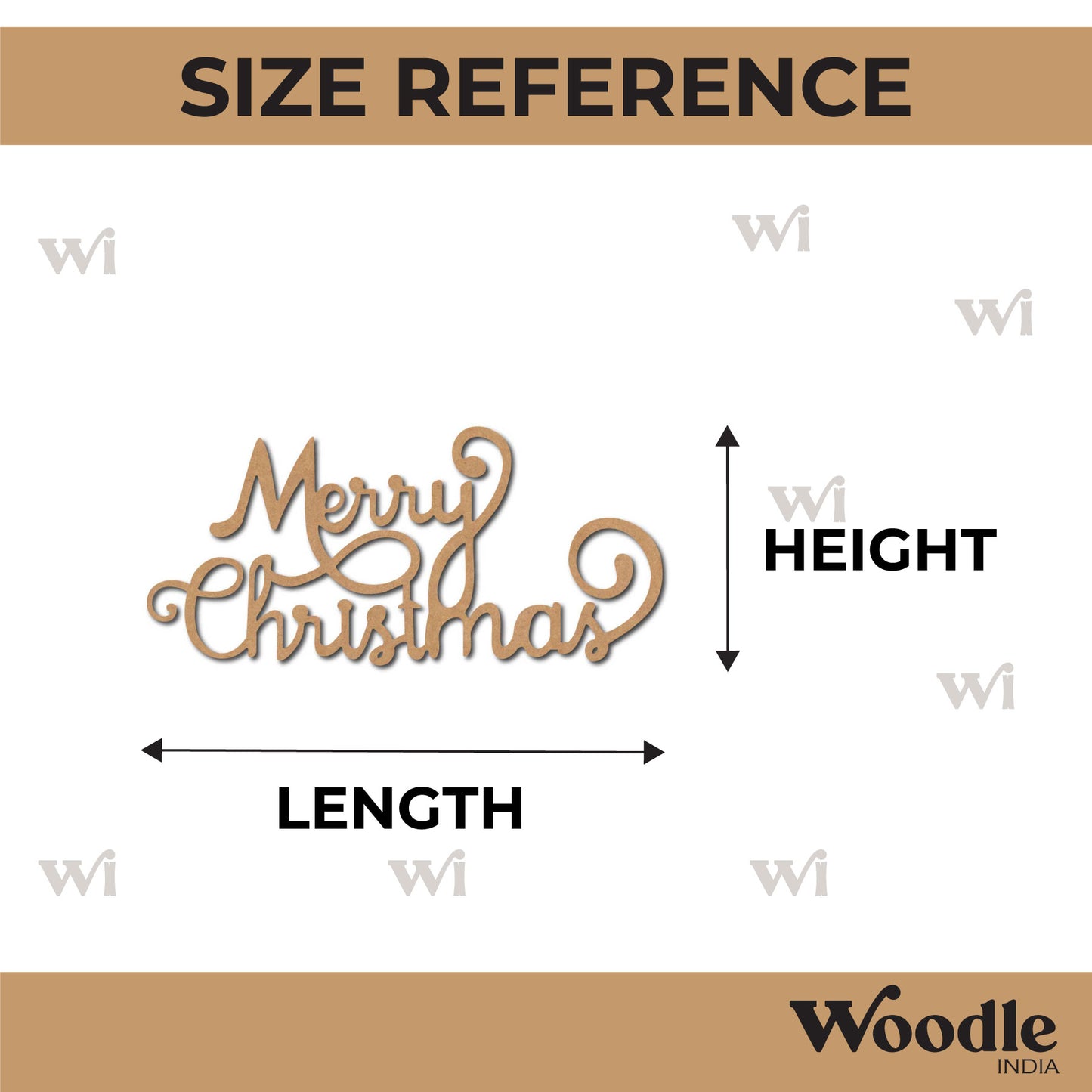 Merry Christmas Text Cutout MDF Design 1