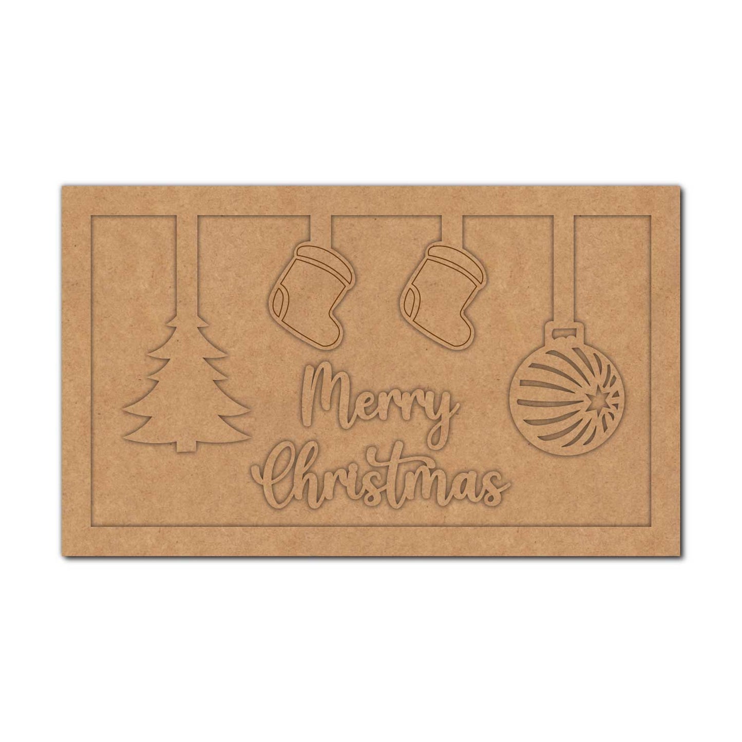 Merry Christmas Two Layered Base MDF Design 1