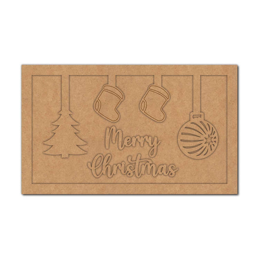Merry Christmas Two Layered Base MDF Design 1