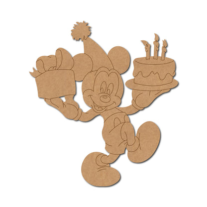 Mickey Mouse Celebrating With Cake Pre Marked MDF Design 1