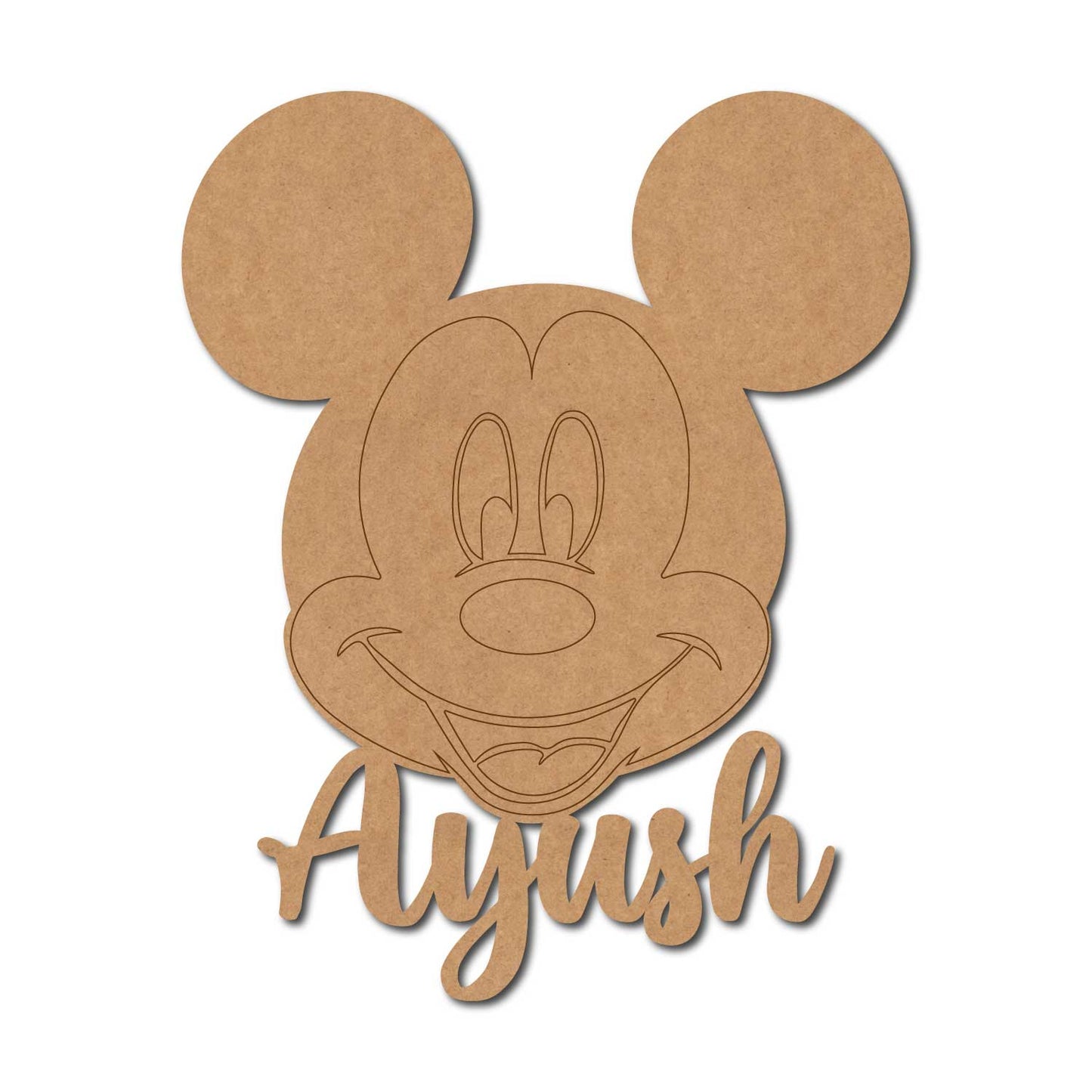 Mickey Mouse Customized Name Pre Marked MDF Design 1
