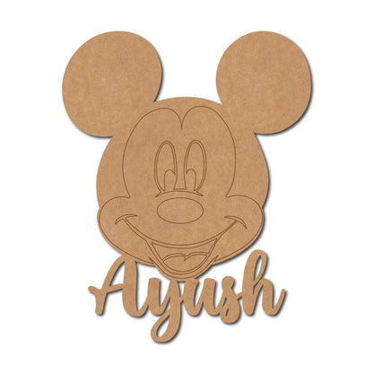 Mickey Mouse Customized Name Pre Marked MDF Design 1