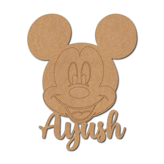 Mickey Mouse Customized Name Pre Marked MDF Design 1