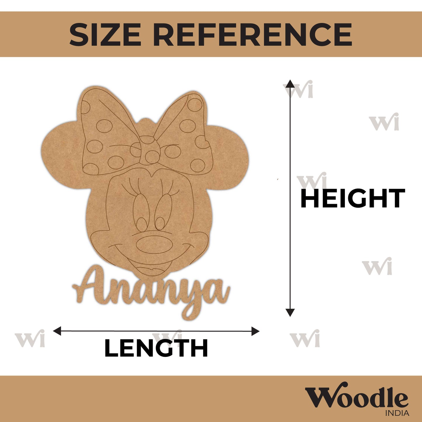 Mickey Mouse Customized Name Pre Marked MDF Design 2