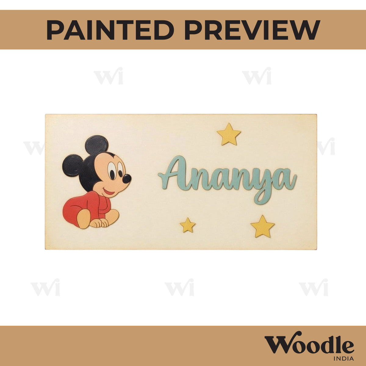 Mickey Mouse Kids Nameplate MDF Design 1
