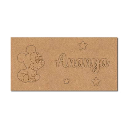 Mickey Mouse Kids Nameplate MDF Design 1