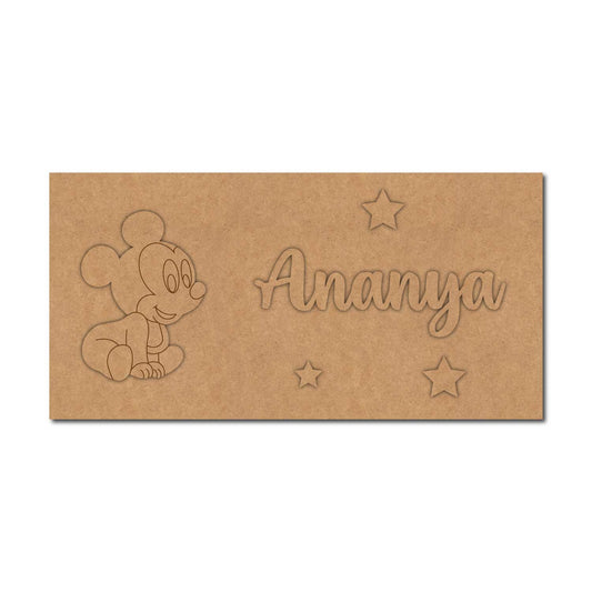 Mickey Mouse Kids Nameplate MDF Design 1
