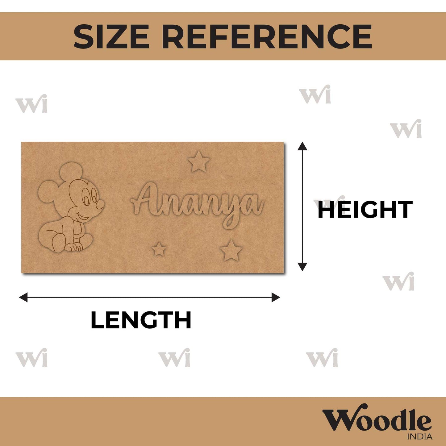 Mickey Mouse Kids Nameplate MDF Design 1