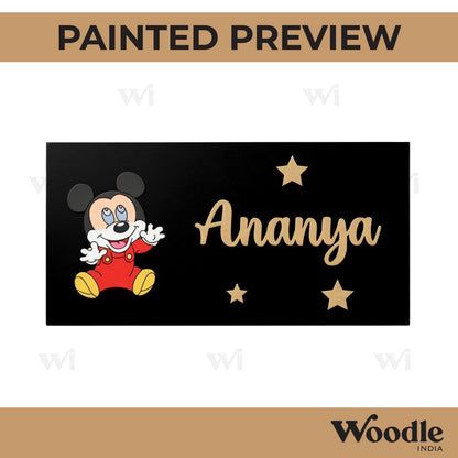 Mickey Mouse Kids Nameplate MDF Design 3