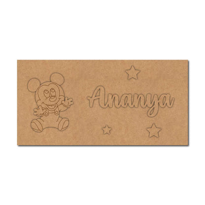 Mickey Mouse Kids Nameplate MDF Design 3