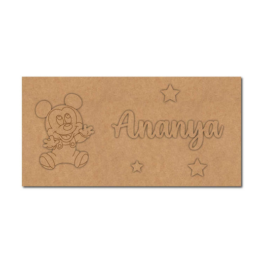 Mickey Mouse Kids Nameplate MDF Design 3