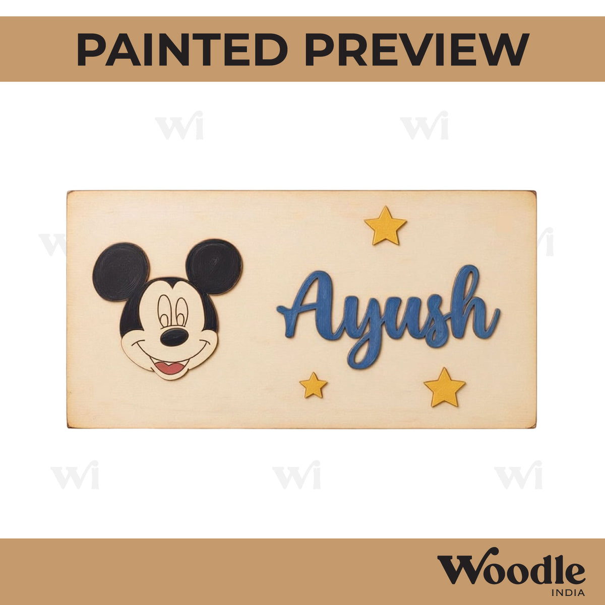 Mickey Mouse Kids Nameplate MDF Design 4