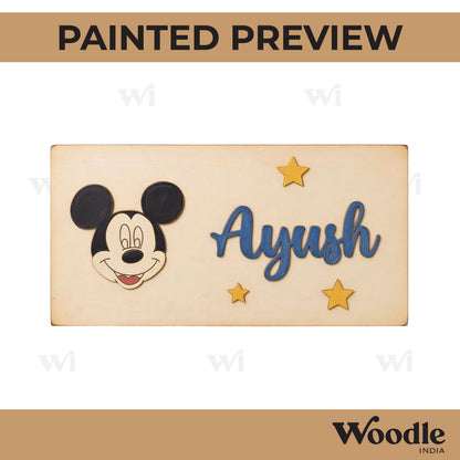 Mickey Mouse Kids Nameplate MDF Design 4