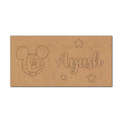 Mickey Mouse Kids Nameplate MDF Design 4