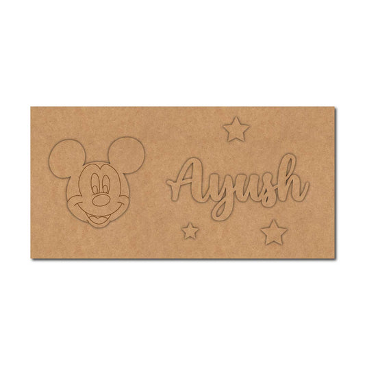 Mickey Mouse Kids Nameplate MDF Design 4