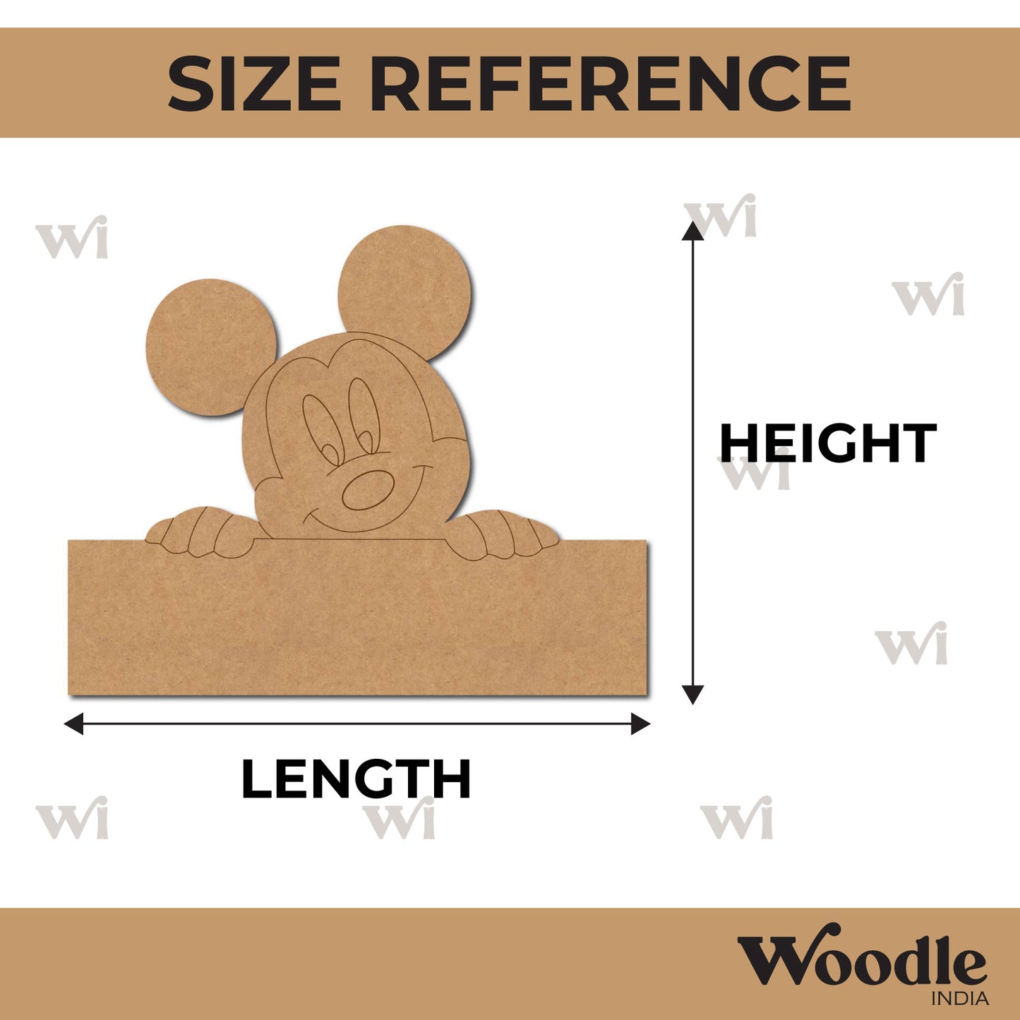 Mickey Mouse Nameplate Pre Marked MDF Design 2