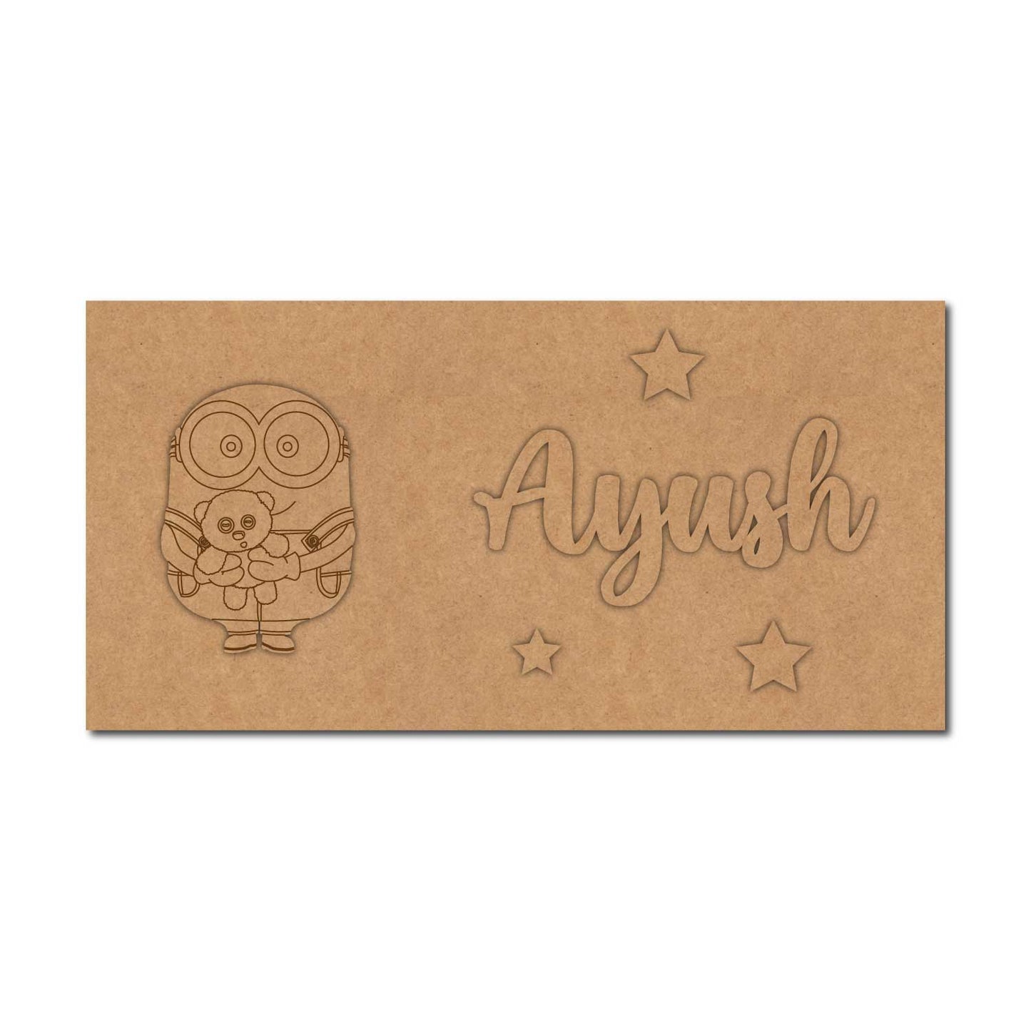 Minion Kids Nameplate MDF Design 1