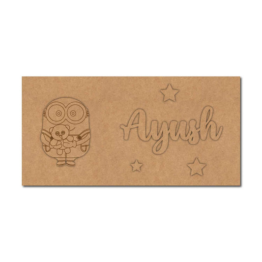 Minion Kids Nameplate MDF Design 1