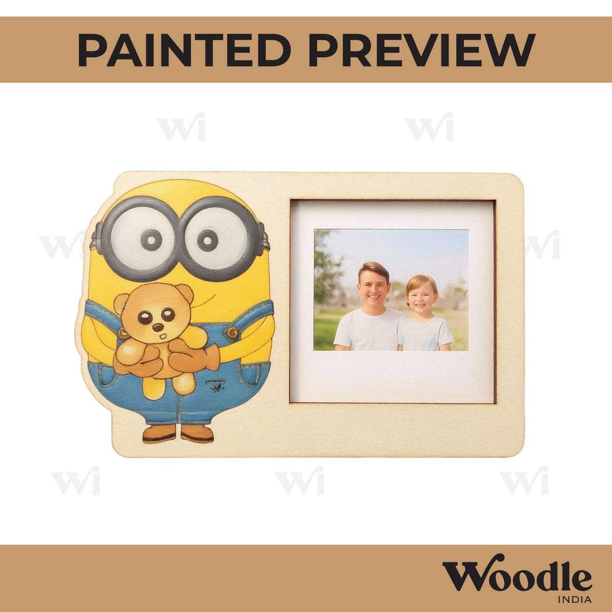 Minion Three Layered Photo Frame MDF Design 1