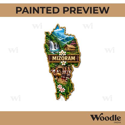 Mizoram Map Cutout MDF Design 1