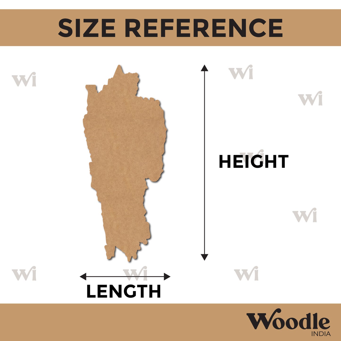 Mizoram Map Cutout MDF Design 1