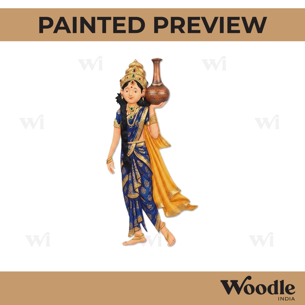 Mohini Avatar Of Lord Vishnu Pre Marked MDF Design 1