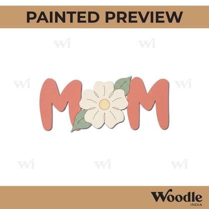 Mom Flower Text Pre Marked MDF Design 1