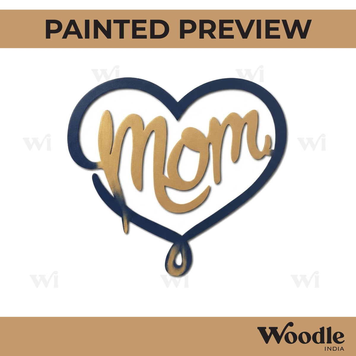 Mom Heart Cutout MDF Design 1