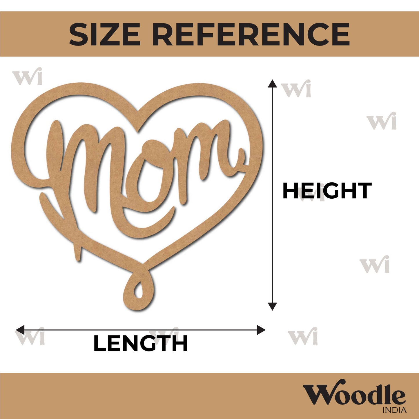 Mom Heart Cutout MDF Design 1