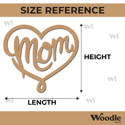 Mom Heart Cutout MDF Design 1