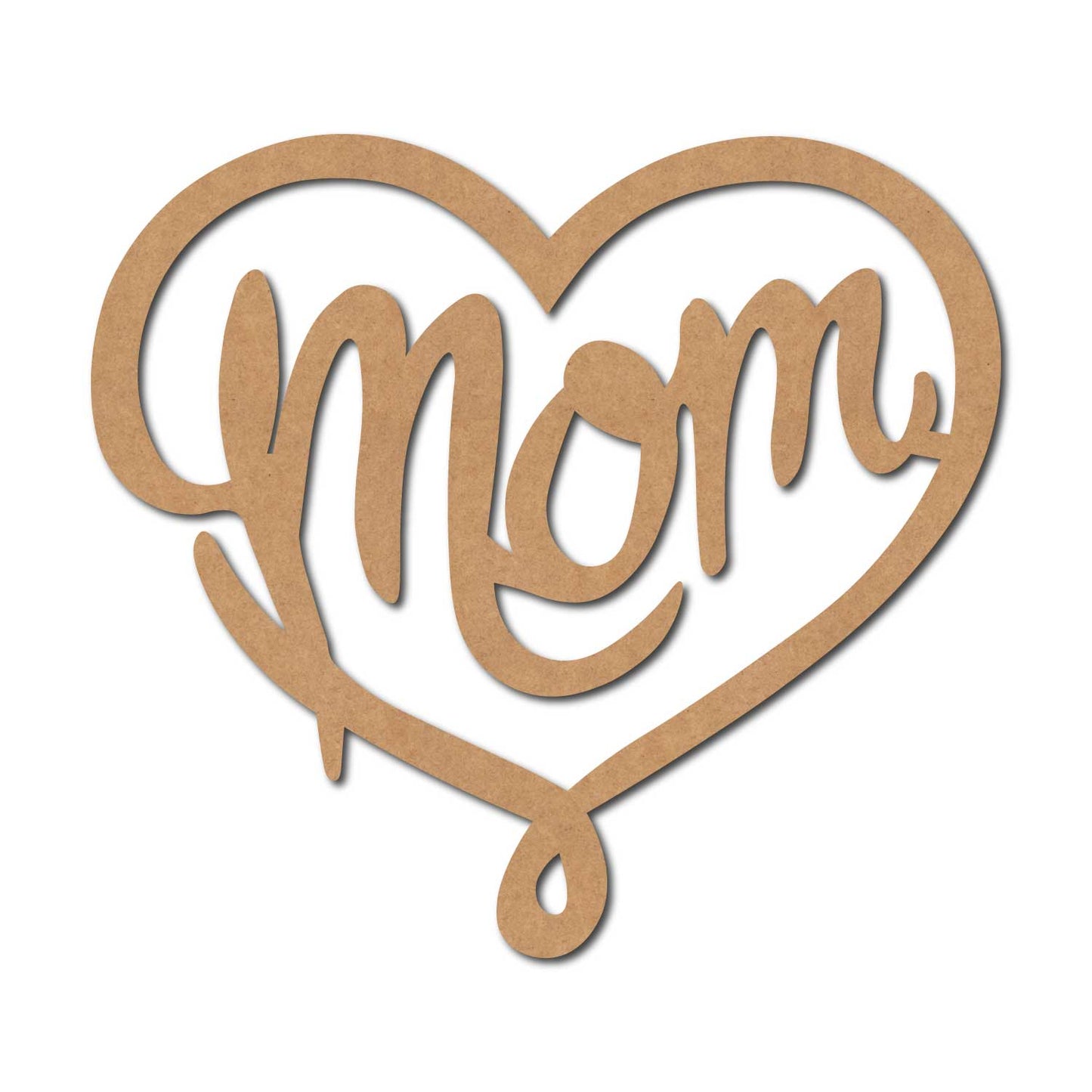 Mom Heart Cutout MDF Design 1