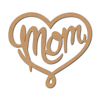 Mom Heart Cutout MDF Design 1