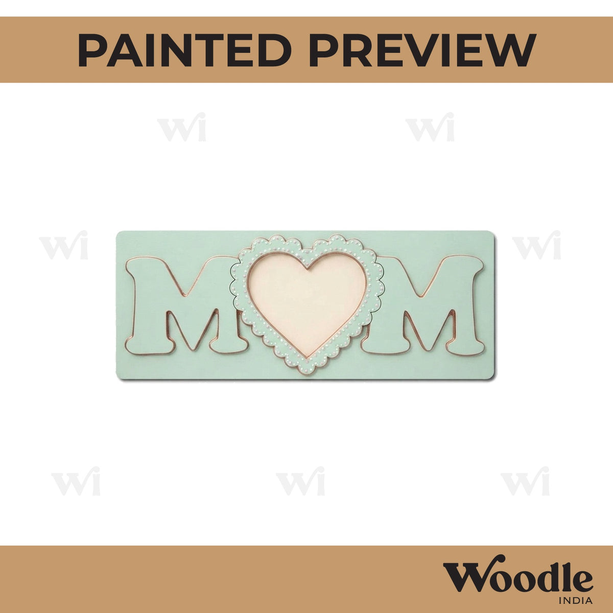 Mom Heart Pre Marked Base MDF Design 1