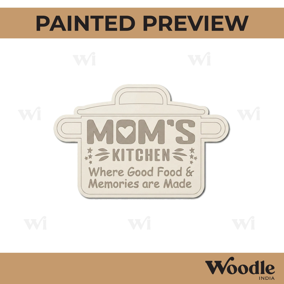 Mom's Kitchen Cooker Pre Marked Text Base MDF Design 1