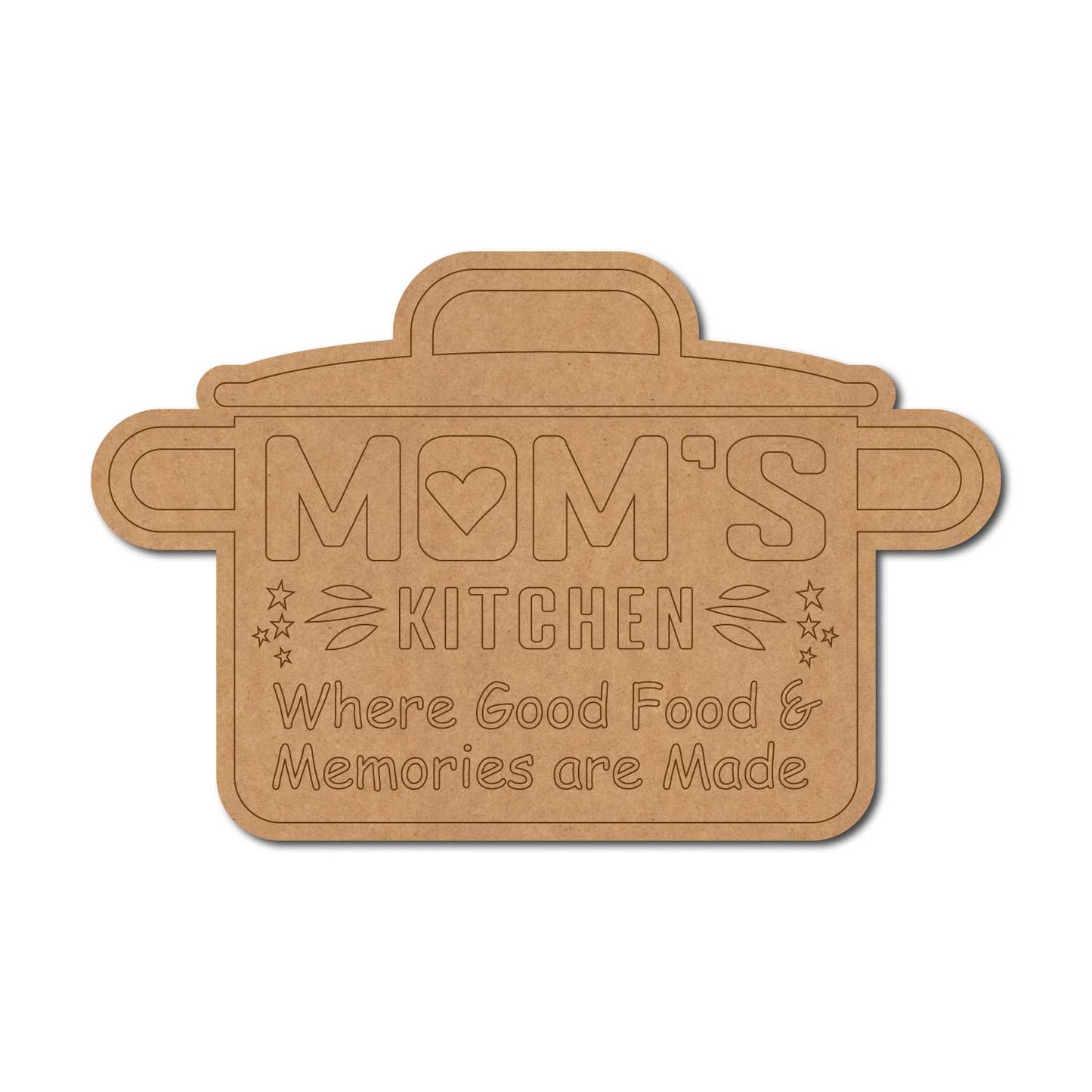 Mom's Kitchen Cooker Pre Marked Text Base MDF Design 1