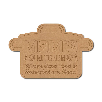 Mom's Kitchen Cooker Pre Marked Text Base MDF Design 1