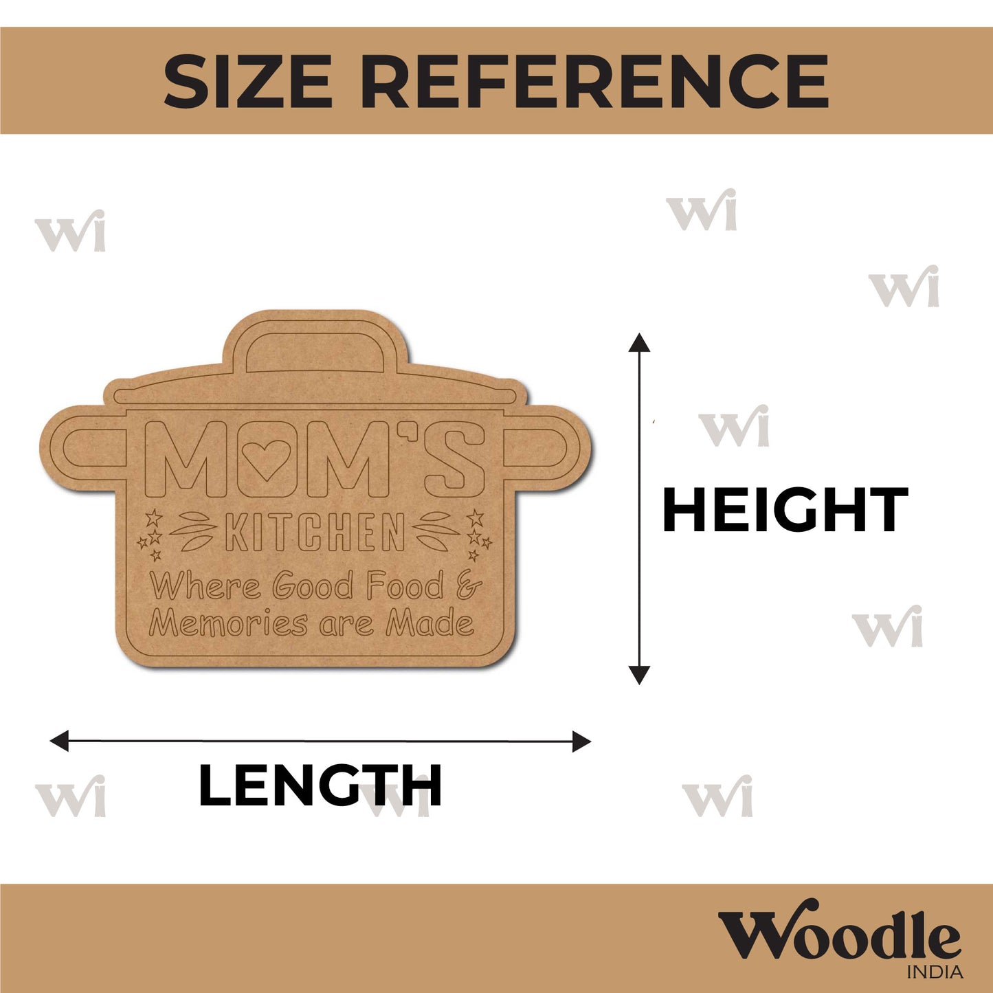 Mom's Kitchen Cooker Pre Marked Text Base MDF Design 1