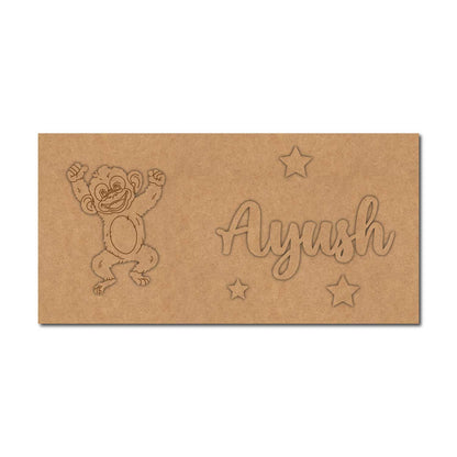 Monkey Kids Nameplate MDF Design 1