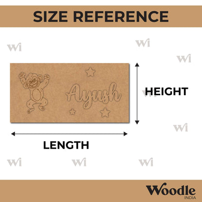 Monkey Kids Nameplate MDF Design 1