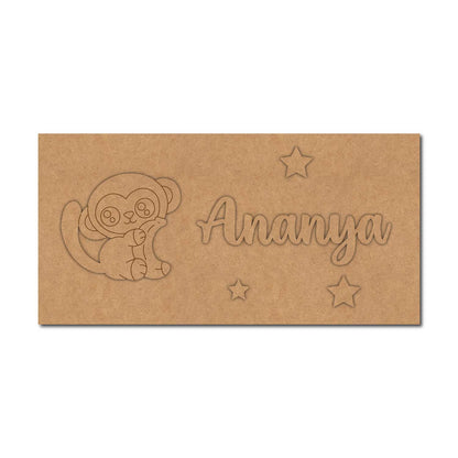 Monkey Kids Nameplate MDF Design 2